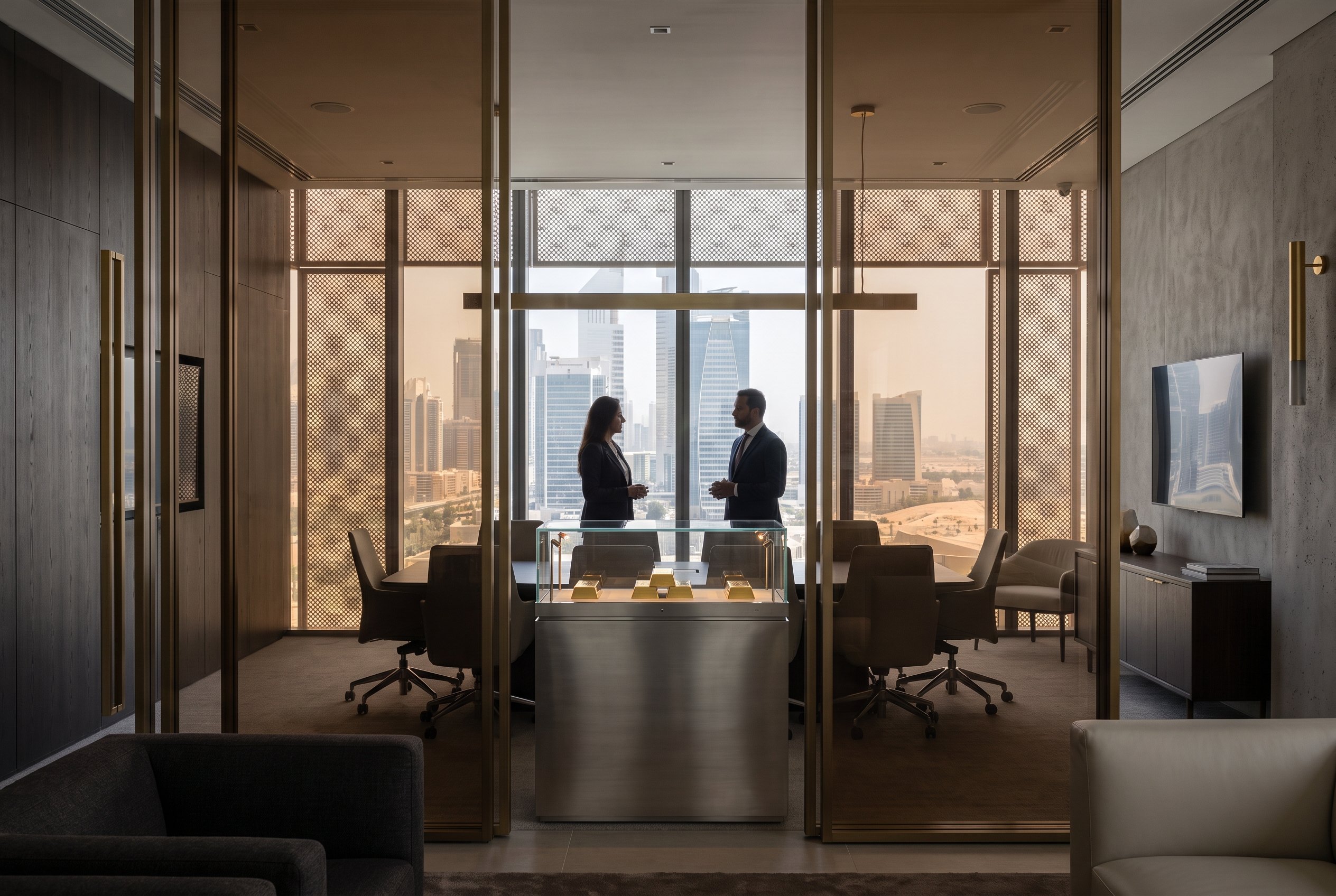 Institutional partners meeting in the UAE with secured gold presentation cases